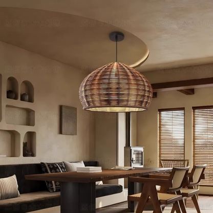Vintage Southeast Asian Handmade Rattan pendant light-labpiecesign