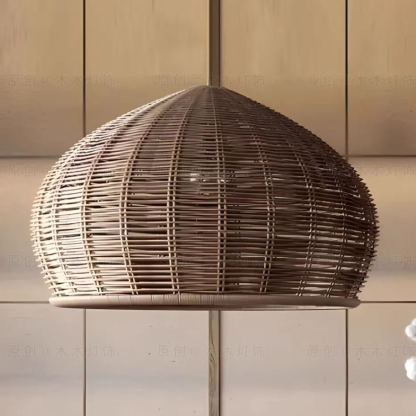 Vintage Southeast Asian Handmade Rattan pendant light-labpiecesign