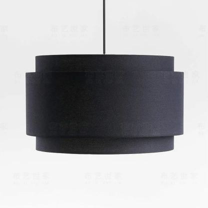 Avery Natural Linen Double Drum Pendant Light-labpiecesign