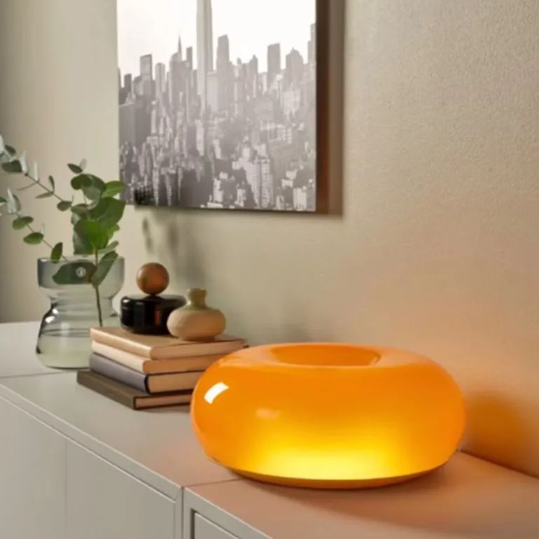 Medieval style donut wall lamp Touch control Orange Bauhaus bedside lamp-labpiecesign