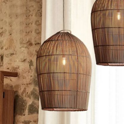 Boho Style Ceiling Pendant Light Wicker Rattan Pendant Lamp Shades-labpiecesign