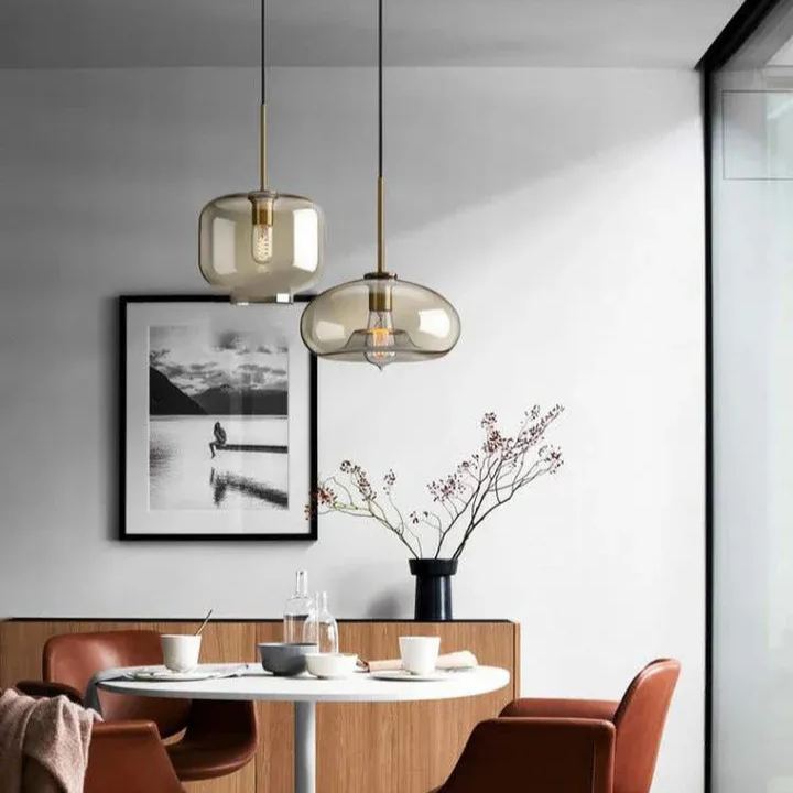 Millow Glass Shade Brass Fitting Pendant Light