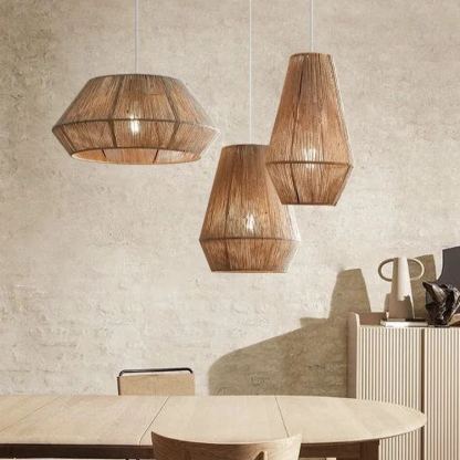 Wabi-sabi Japanese style hemp rope woven pendant light