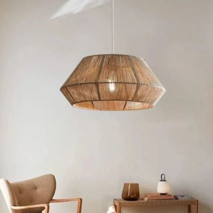 Wabi-sabi Japanese style hemp rope woven pendant light