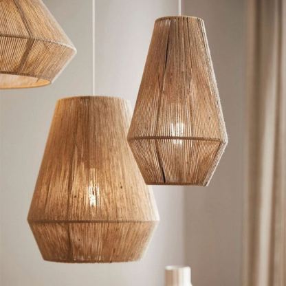 Wabi-sabi Japanese style hemp rope woven pendant light