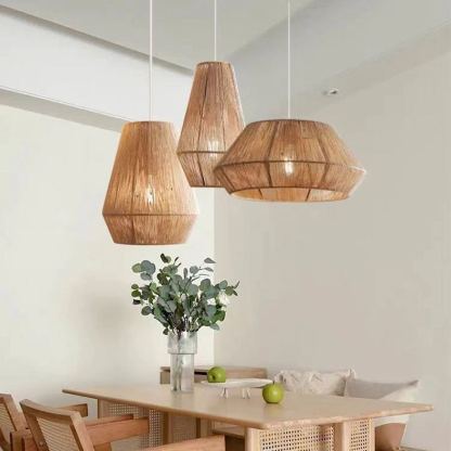 Wabi-sabi Japanese style hemp rope woven pendant light