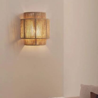 Japanese-style wall lamp Wabi-sabi style retro hemp rope wall lamp