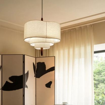 French medieval style fabric chandelier