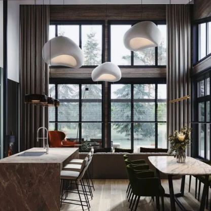 Wabi Sabi Resin Industrial Style Exhibition Hall Decorative Chandeliers