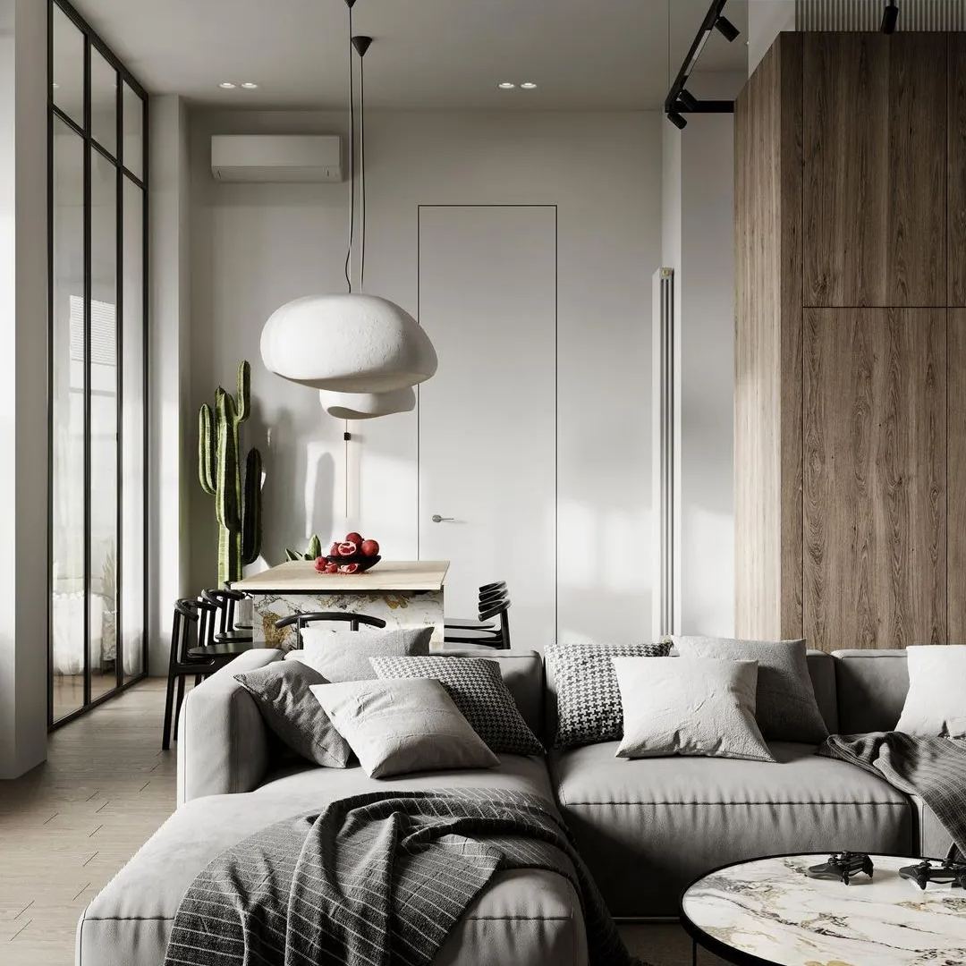 Wabi sabi Style Cream Color High Texture Resin Khmara Lamp