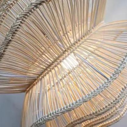 Vietnam Flower Rattan Pendant Light, Wicker Lampshade Chandelier, Bamboo Light Fixture Kitchen Dining Living Room, Woven Lantern Vintage