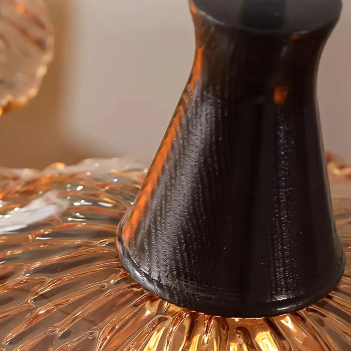 [Copy]Japanese designer medieval style dining table lamp three-head lotus glass lamp