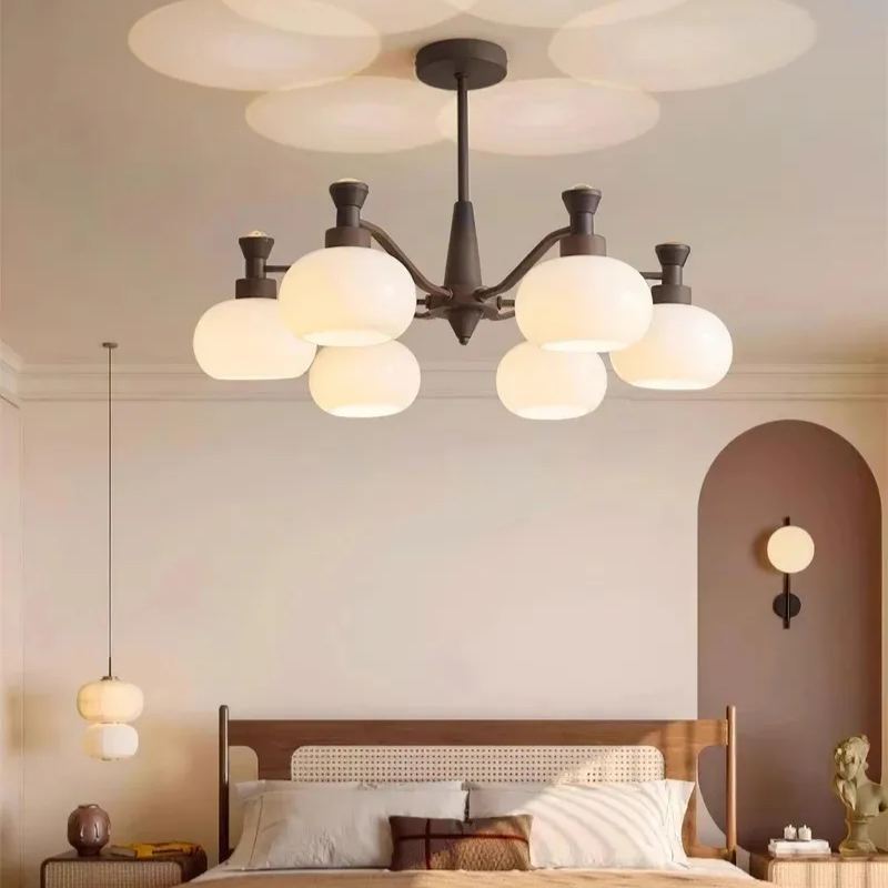 [Copy]Medieval Ball Glass Iron Brown Living Room Chandelier