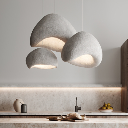 Wabi sabi Style Cream Color High Texture Resin Khmara Lamp