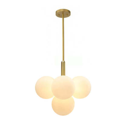 Milky Glass Cluster Ribbed Glass Bubble Chandelier-labpiecesign