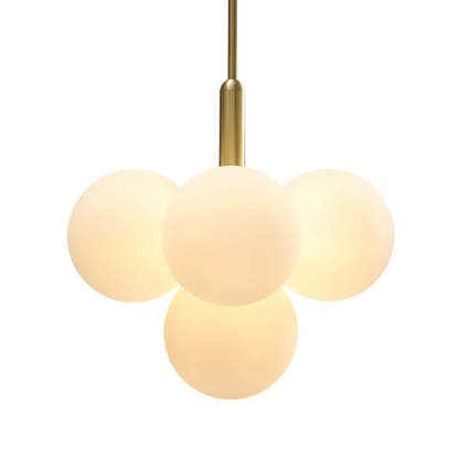 Milky Glass Cluster Ribbed Glass Bubble Chandelier-labpiecesign