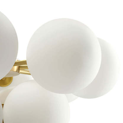Milky Glass Cluster Ribbed Glass Bubble Chandelier-labpiecesign