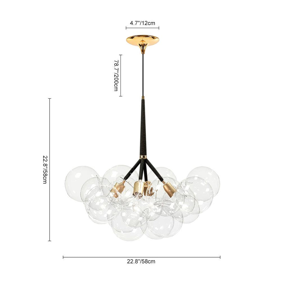 [Copy]Milky Glass Cluster Ribbed Glass Bubble Chandelier