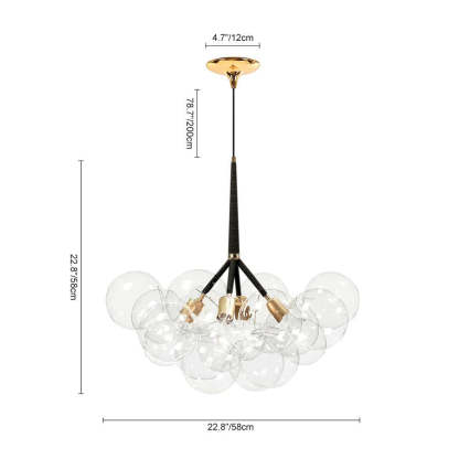 Modern cluster glass bubble chandelier-labpiecesign