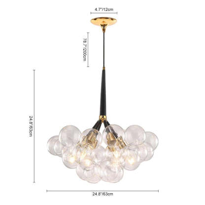 Modern cluster glass bubble chandelier-labpiecesign