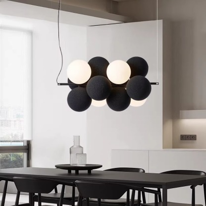 Flannel Ball Modern Chandelier Opal Glass Light-labpiecesign