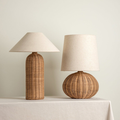 Japanese retro wabi-sabi style bedroom bedside table lamp-labpiecesign