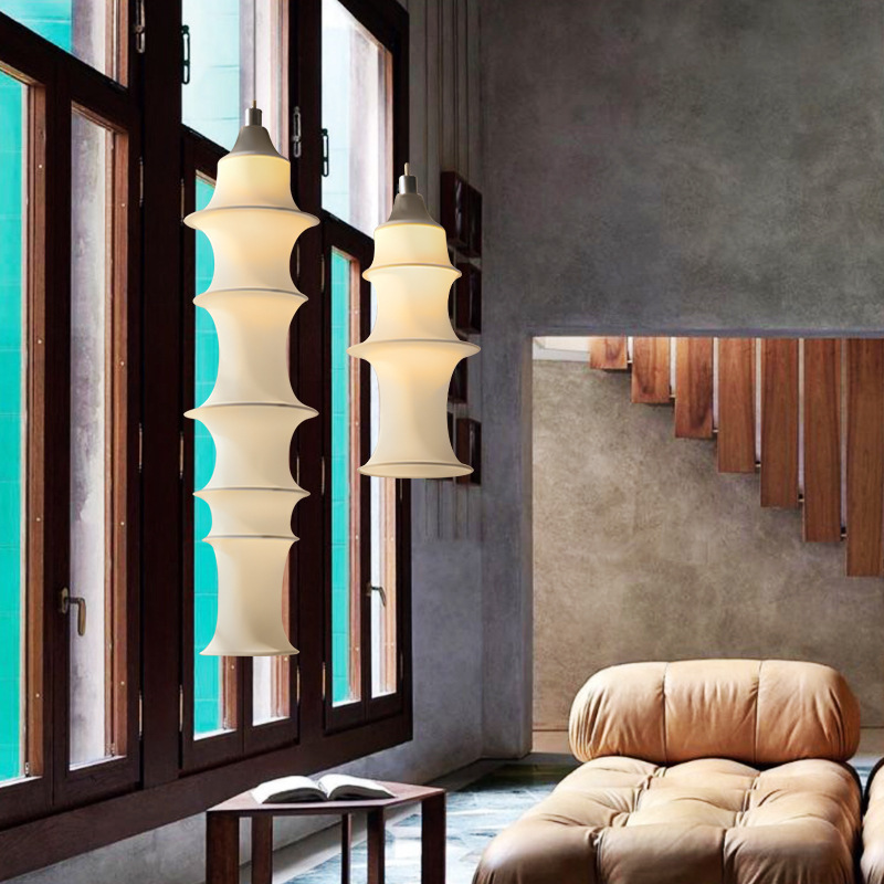 Simple Bamboo Second-hand Fabric Gradient Color Chandelier-labpiecesign