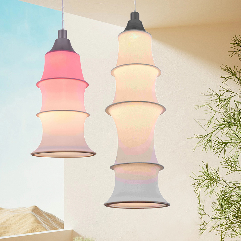 Simple Bamboo Second-hand Fabric Gradient Color Chandelier-labpiecesign