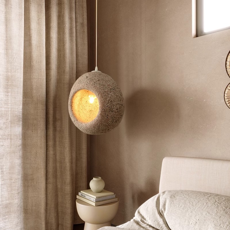 Wabi-sabi style chandelier retro bedside small pendant light-labpiecesign