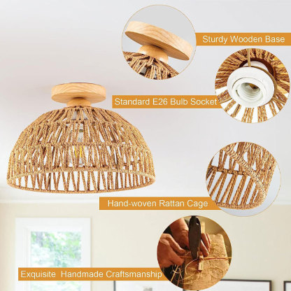 Wooden hemp rope ceiling ceiling light corridor country aisle light-labpiecesign