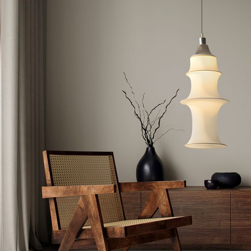 Simple Bamboo Second-hand Fabric Gradient Color Chandelier-labpiecesign