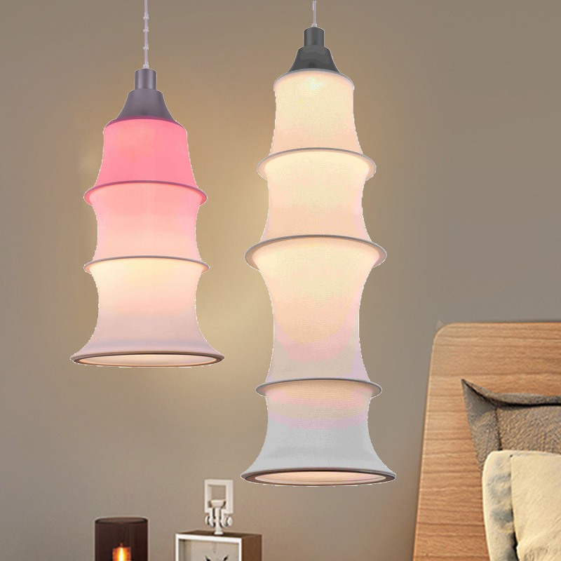 Simple Bamboo Second-hand Fabric Gradient Color Chandelier-labpiecesign
