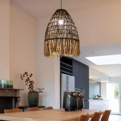 Wabi-sabi style art straw pendant light-labpiecesign