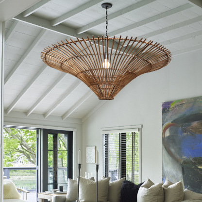 Wabi-sabi Japanese style  Pendant Light Rattan Ceiling Lampshade-labpiecesign