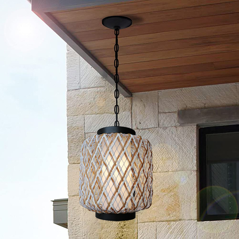 Black and white lantern modern pendant light-labpiecesign