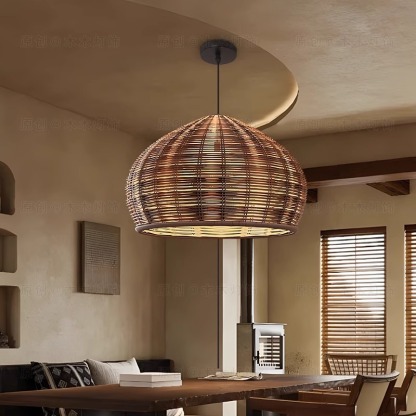 Vintage Southeast Asian Handmade Rattan pendant light-labpiecesign