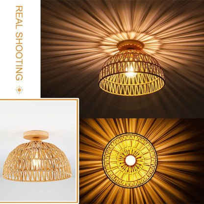 Wooden hemp rope ceiling ceiling light corridor country aisle light-labpiecesign