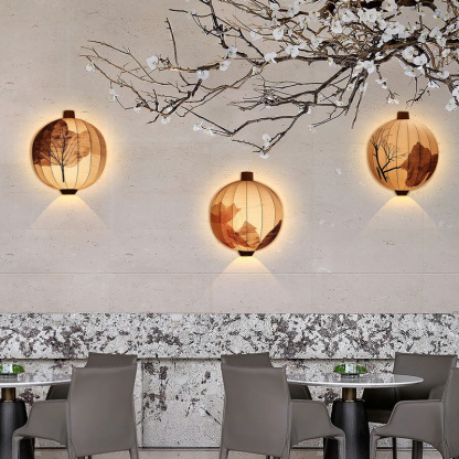 Japanese restaurant entrance aisle wall lamp-labpiecesign