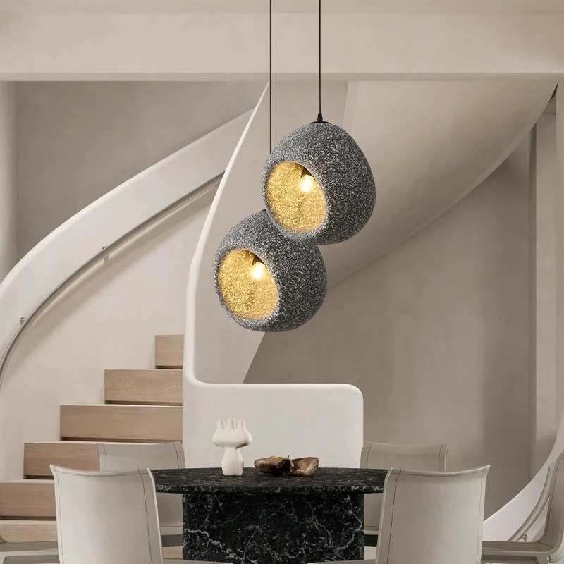 Wabi-sabi style chandelier retro bedside small pendant light-labpiecesign