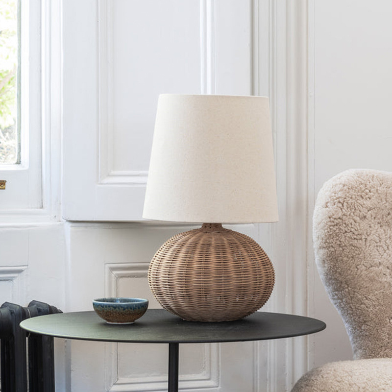 Japanese retro wabi-sabi style bedroom bedside table lamp-labpiecesign