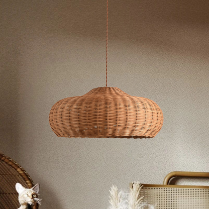 Warm Light Wicker Pendant Lamp,Kitchen Island Lamp,Housewarming Gift-labpiecesign