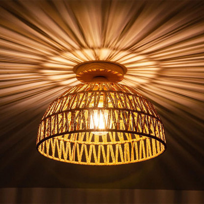 Wooden hemp rope ceiling ceiling light corridor country aisle light-labpiecesign