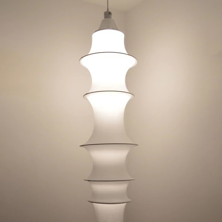 Simple Bamboo Second-hand Fabric white color chandelier-labpiecesign