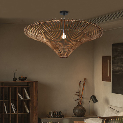 Wabi-sabi Japanese style  Pendant Light Rattan Ceiling Lampshade-labpiecesign