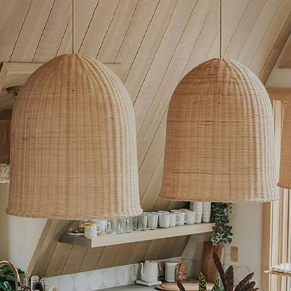 Wabi-sabi style living room chandelier rattan hand-woven pendant light-labpiecesign
