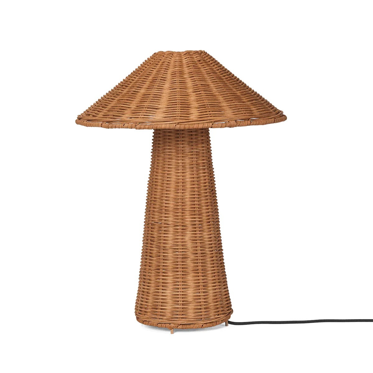 Nordic retro rattan handmade mushroom table lamp-labpiecesign