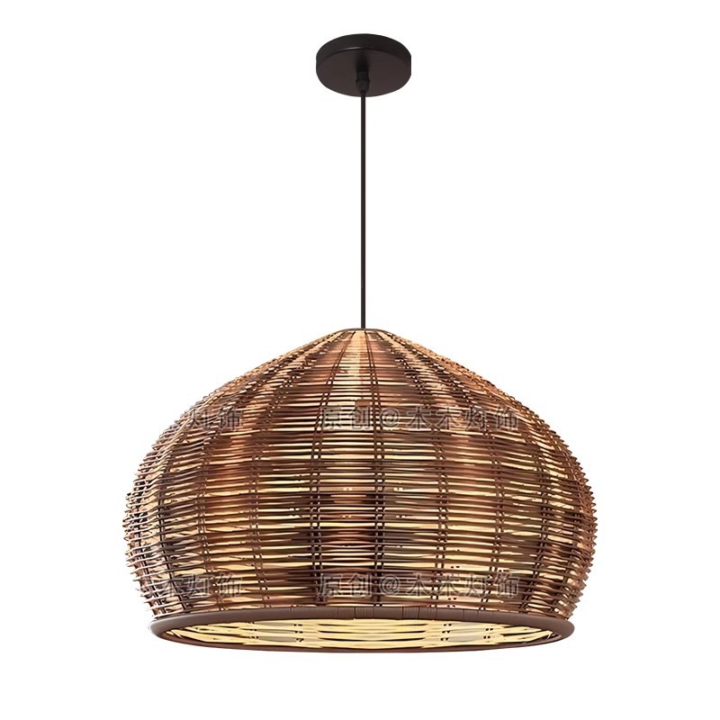 Vintage Southeast Asian Handmade Rattan pendant light-labpiecesign