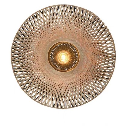 Wabi-sabi style bedside aisle decorative lamp modern retro bamboo wall light-labpiecesign