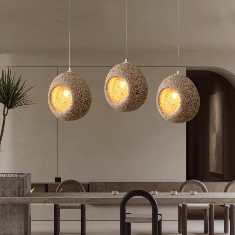 Wabi-sabi style chandelier retro bedside small pendant light-labpiecesign