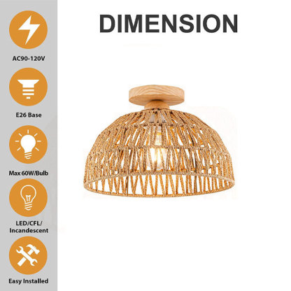 Wooden hemp rope ceiling ceiling light corridor country aisle light-labpiecesign